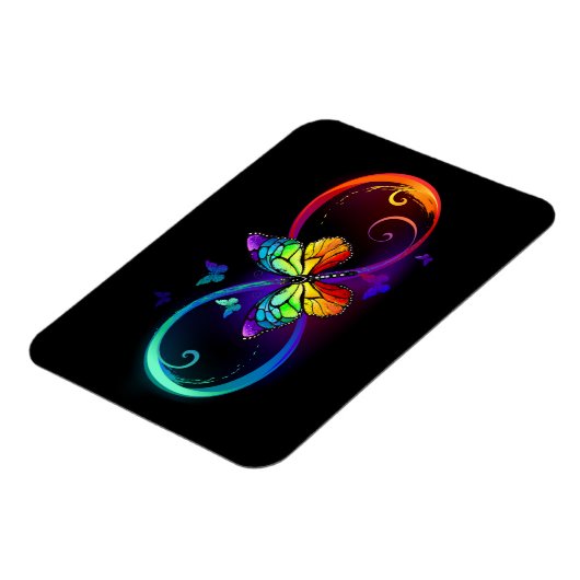 Levendige oneindigheid met een zwarte regenboogvli magneet (Linkerzijde)