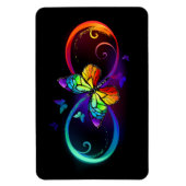 Levendige oneindigheid met een zwarte regenboogvli magneet (Verticaal)