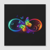 Levendige oneindigheid met een zwarte regenboogvli magnetische uitnodiging (Voorkant)