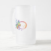 Levendige oneindigheid met een zwarte regenboogvli matglas bierpul (Voorkant links)