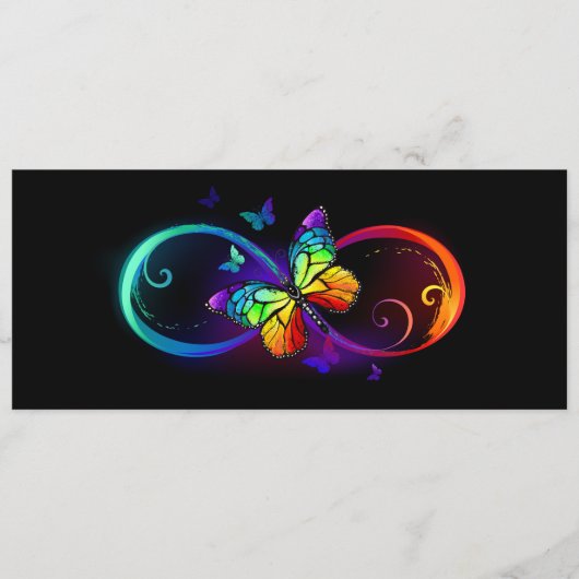 Levendige oneindigheid met een zwarte regenboogvli menu (Voorkant)