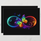 Levendige oneindigheid met een zwarte regenboogvli menu (Voorkant / Achterkant)