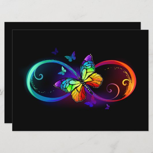 Levendige oneindigheid met een zwarte regenboogvli menu (Voorkant / Achterkant)