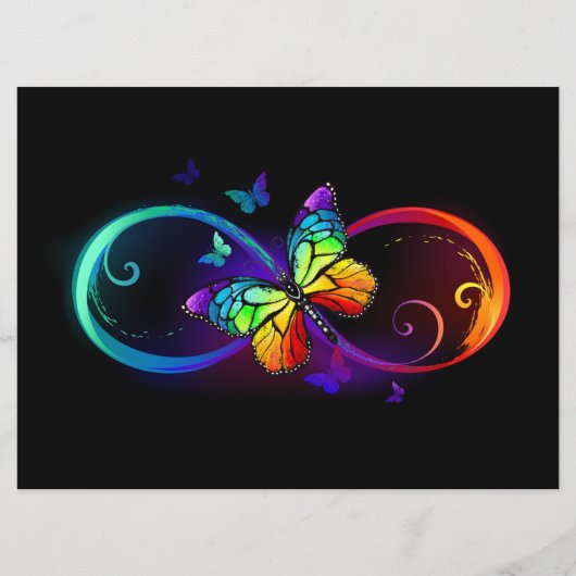 Levendige oneindigheid met een zwarte regenboogvli menu (Voorkant)