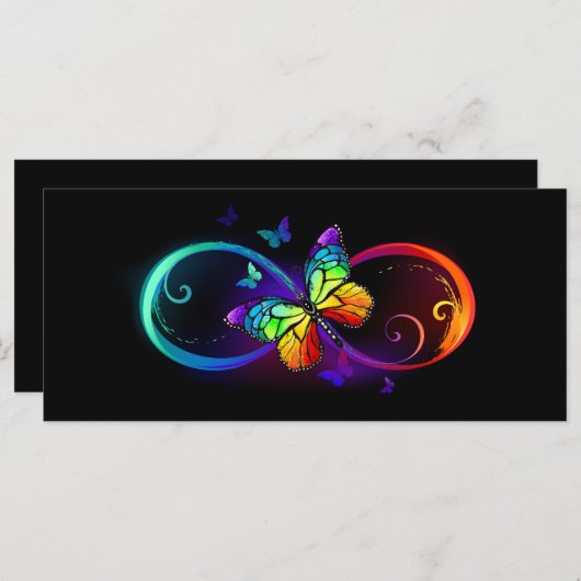 Levendige oneindigheid met een zwarte regenboogvli menu (Voorkant / Achterkant)