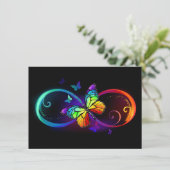 Levendige oneindigheid met een zwarte regenboogvli menu (Staand voorkant)