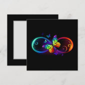 Levendige oneindigheid met een zwarte regenboogvli notitiekaartje (Voorkant / Achterkant)