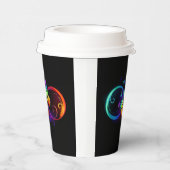 Levendige oneindigheid met een zwarte regenboogvli papieren bekers (Rechts)