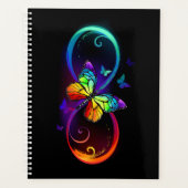 Levendige oneindigheid met een zwarte regenboogvli planner (Voorkant)