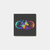 Levendige oneindigheid met een zwarte regenboogvli post-it® notes (Voorkant)