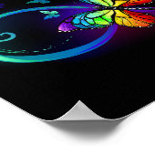 Levendige oneindigheid met een zwarte regenboogvli poster (Hoek)