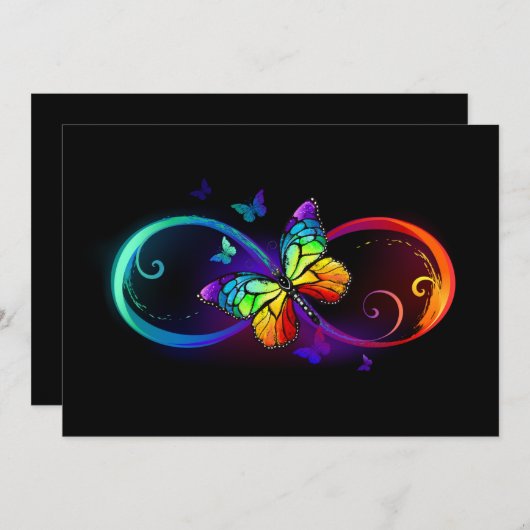 Levendige oneindigheid met een zwarte regenboogvli programmakaart (Voorkant / Achterkant)