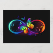 Levendige oneindigheid met een zwarte regenboogvli programmakaart (Voorkant)