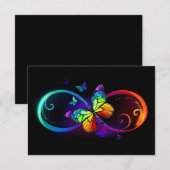 Levendige oneindigheid met een zwarte regenboogvli save the date (Voorkant / Achterkant)