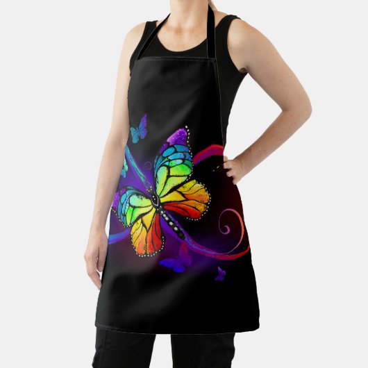 Levendige oneindigheid met een zwarte regenboogvli schort (Insitu)