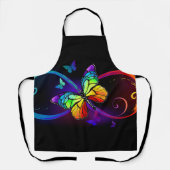 Levendige oneindigheid met een zwarte regenboogvli schort (Voorkant)