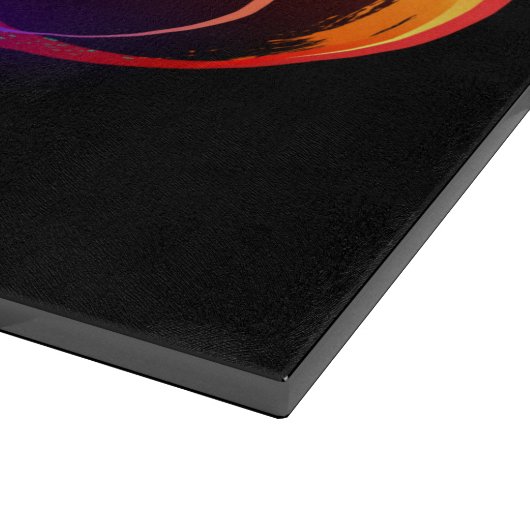 Levendige oneindigheid met een zwarte regenboogvli snijplank (Hoek)