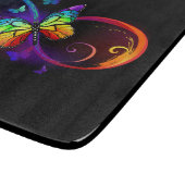 Levendige oneindigheid met een zwarte regenboogvli snijplank (Hoek)