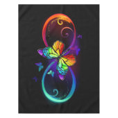 Levendige oneindigheid met een zwarte regenboogvli tafelkleed (Voorkant)