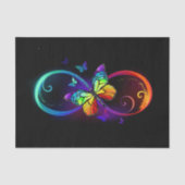 Levendige oneindigheid met een zwarte regenboogvli tissuepapier (Voorkant)