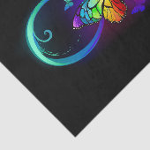 Levendige oneindigheid met een zwarte regenboogvli tissuepapier (Detail)