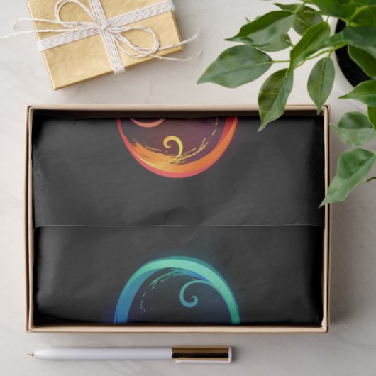 Levendige oneindigheid met een zwarte regenboogvli tissuepapier (Geschenk)