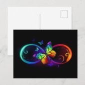 Levendige oneindigheid met een zwarte regenboogvli uitnodiging briefkaart (Voorkant / Achterkant)