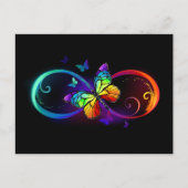 Levendige oneindigheid met een zwarte regenboogvli uitnodiging briefkaart (Voorkant)