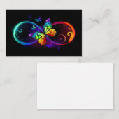 Levendige oneindigheid met een zwarte regenboogvli visitekaartje (Voorkant / Achterkant)