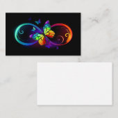 Levendige oneindigheid met een zwarte regenboogvli visitekaartje (Voorkant / Achterkant)