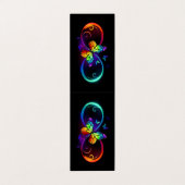Levendige oneindigheid met een zwarte regenboogvli visitekaartje (Buitenkant ongevouwen)