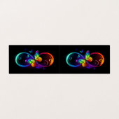 Levendige oneindigheid met een zwarte regenboogvli visitekaartje (Buitenkant ongevouwen)