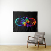 Levendige oneindigheid met een zwarte regenboogvli wandkleed (In Situ (horizontaal))