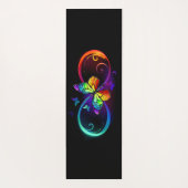 Levendige oneindigheid met een zwarte regenboogvli yogamat (Achterkant)