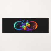 Levendige oneindigheid met een zwarte regenboogvli yogamat