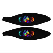 Levendige oneindigheid met regenboog vlinder op zw basketbal (Panelen)