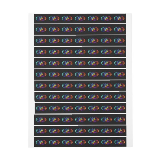 Levendige oneindigheid met regenboogvlinder op zwa (Vel)