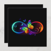 Levendige oneindigheid met regenboogvlinder op zwa aankondiging (Voorkant / Achterkant)