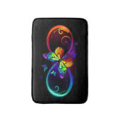 Levendige oneindigheid met regenboogvlinder op zwa badmat (Voorkant Verticaal)