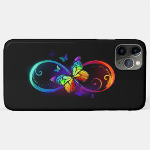 Levendige oneindigheid met regenboogvlinder op zwa Case-Mate iPhone case
