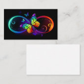 Levendige oneindigheid met regenboogvlinder op zwa contactkaartje (Voorkant / Achterkant)