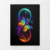 Levendige oneindigheid met regenboogvlinder op zwa drieluik uitnodiging (Cover)