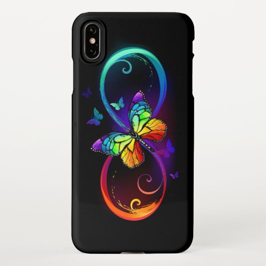 Levendige oneindigheid met regenboogvlinder op zwa iPhone hoesje (Achterkant)