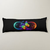 Levendige oneindigheid met regenboogvlinder op zwa lichaamskussen (Achterkant)