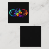 Levendige oneindigheid met regenboogvlinder op zwa notitiekaartje (Voorkant / Achterkant)