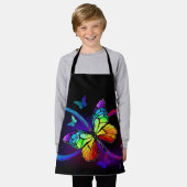Levendige oneindigheid met regenboogvlinder op zwa schort (Gedragen)