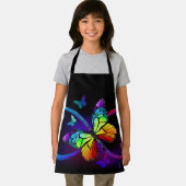 Levendige oneindigheid met regenboogvlinder op zwa schort (Insitu)