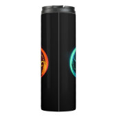 Levendige oneindigheid met regenboogvlinder op zwa thermosbeker (Achterkant)