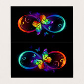 Levendige oneindigheid met regenboogvlinder op zwa visitekaartje (Buitenkant ongevouwen)