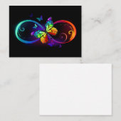 Levendige oneindigheid met regenboogvlinder op zwa visitekaartje (Voorkant / Achterkant)